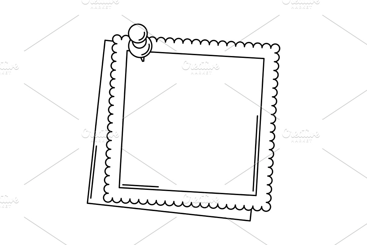 Paper note with pin., an Education Illustration by incomible