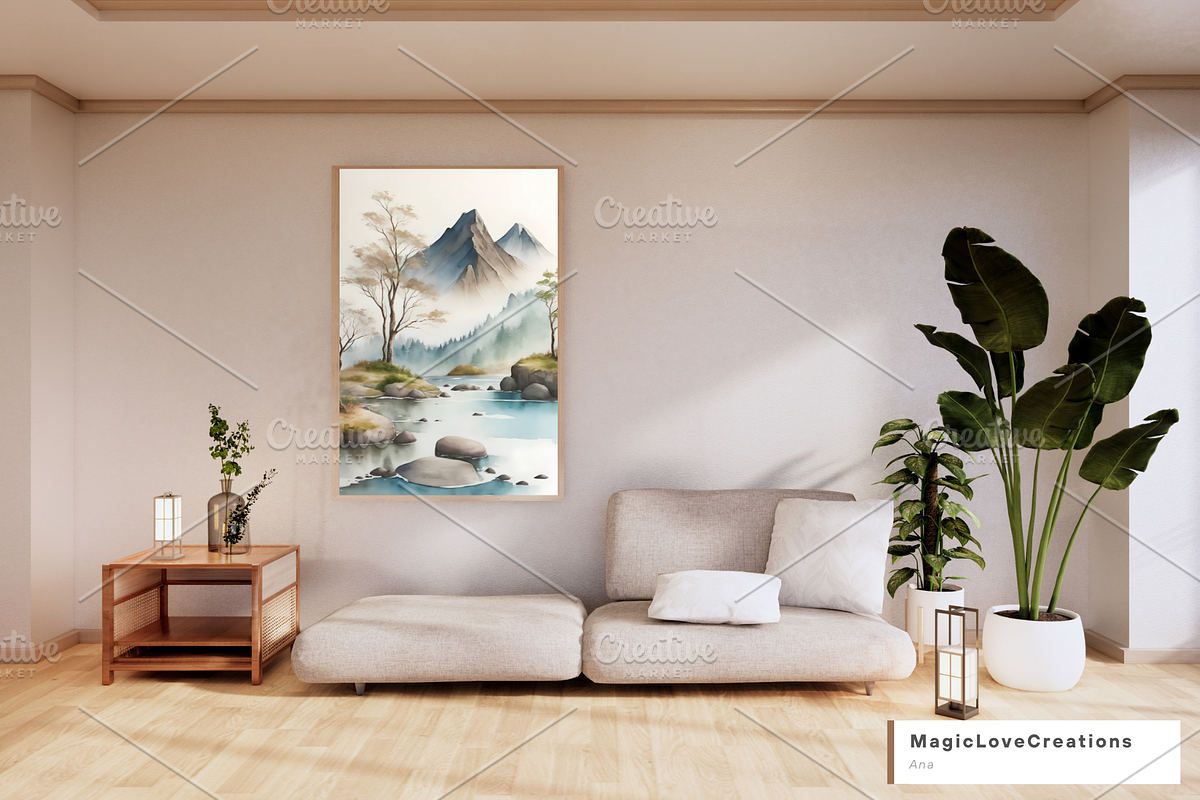 Mountain Landscape Print Wall Art, a Poster Template by MagicLove Creations (Photo 4 of 8)