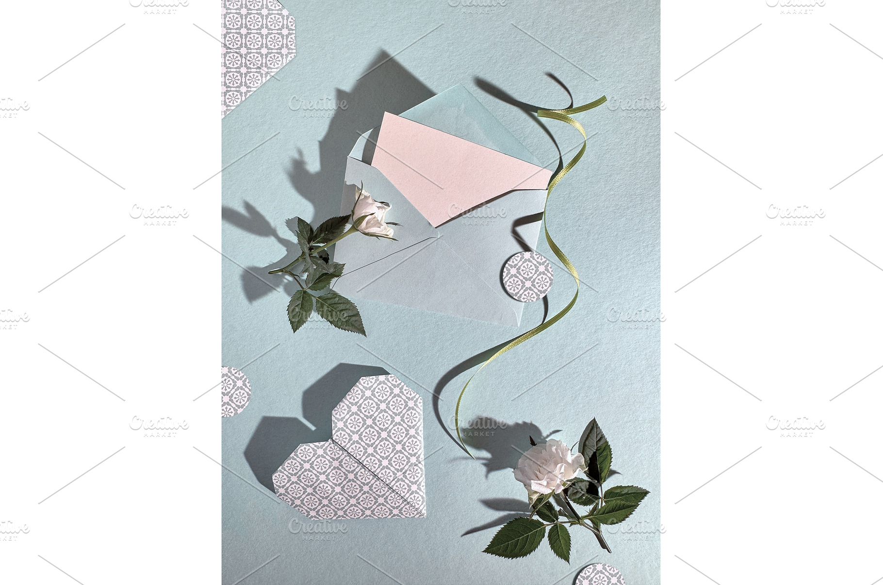 Romantic flat lay composition with, a Photo by tilialucida