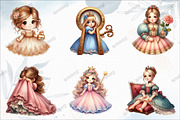 Little Girl Princess Watercolor Clip, a Graphic by designcity5 (Thumbnail 3 of 5)