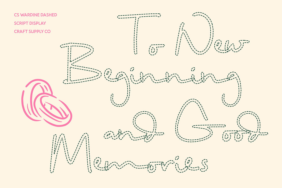 CS Wardine Dashed, a Script Font by Craft Supply Co. (Photo 3 of 8)