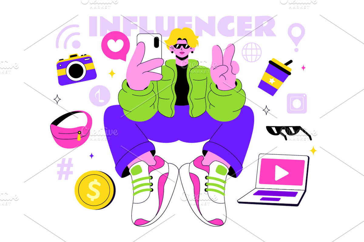 10 Influencer Lifestyle Illustration, a Person Illustration by denayunebgt (Photo 4 of 4)