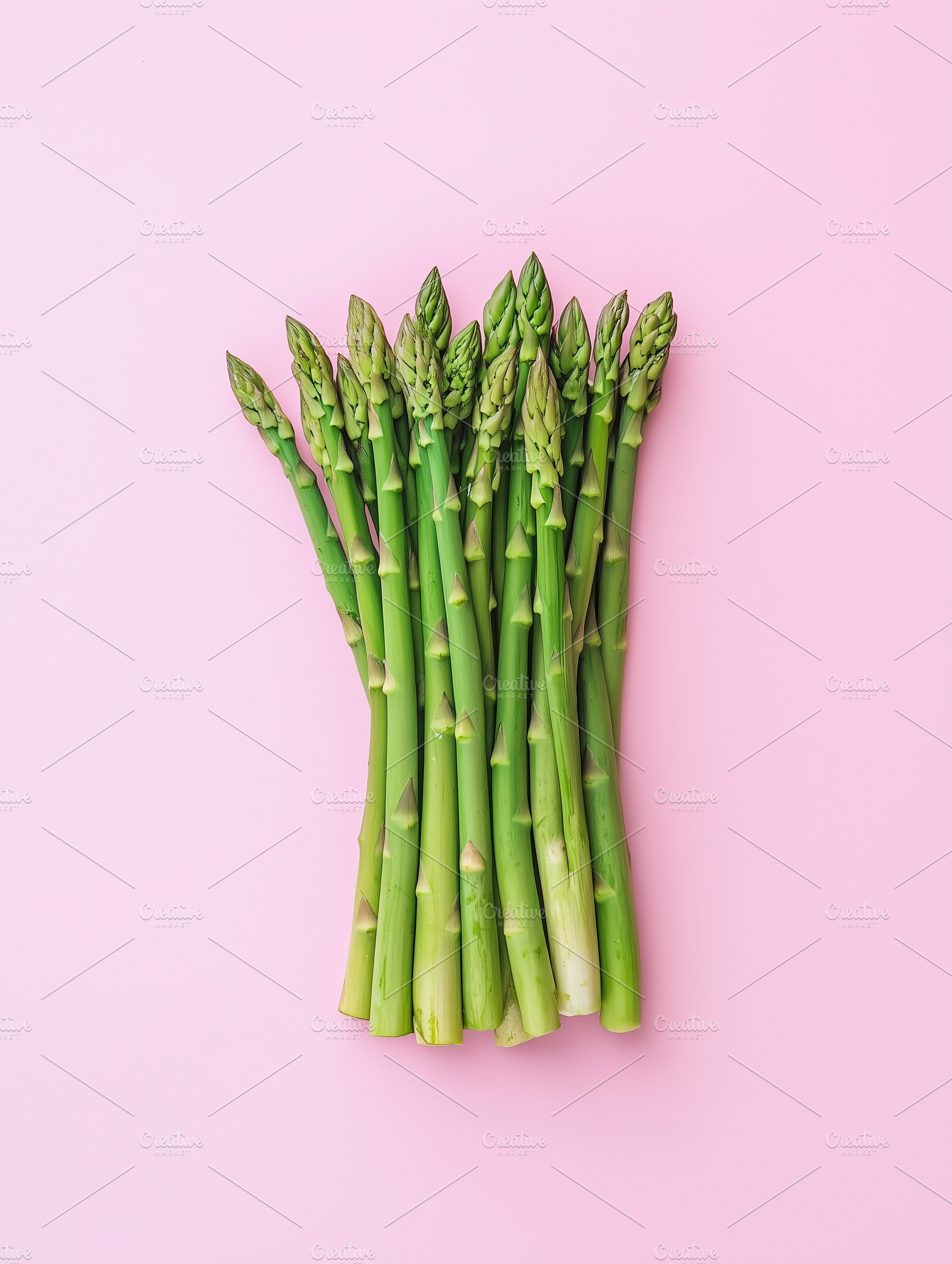 Bunch of asparagus on pink, a Food & Drink Photo by MistyDay