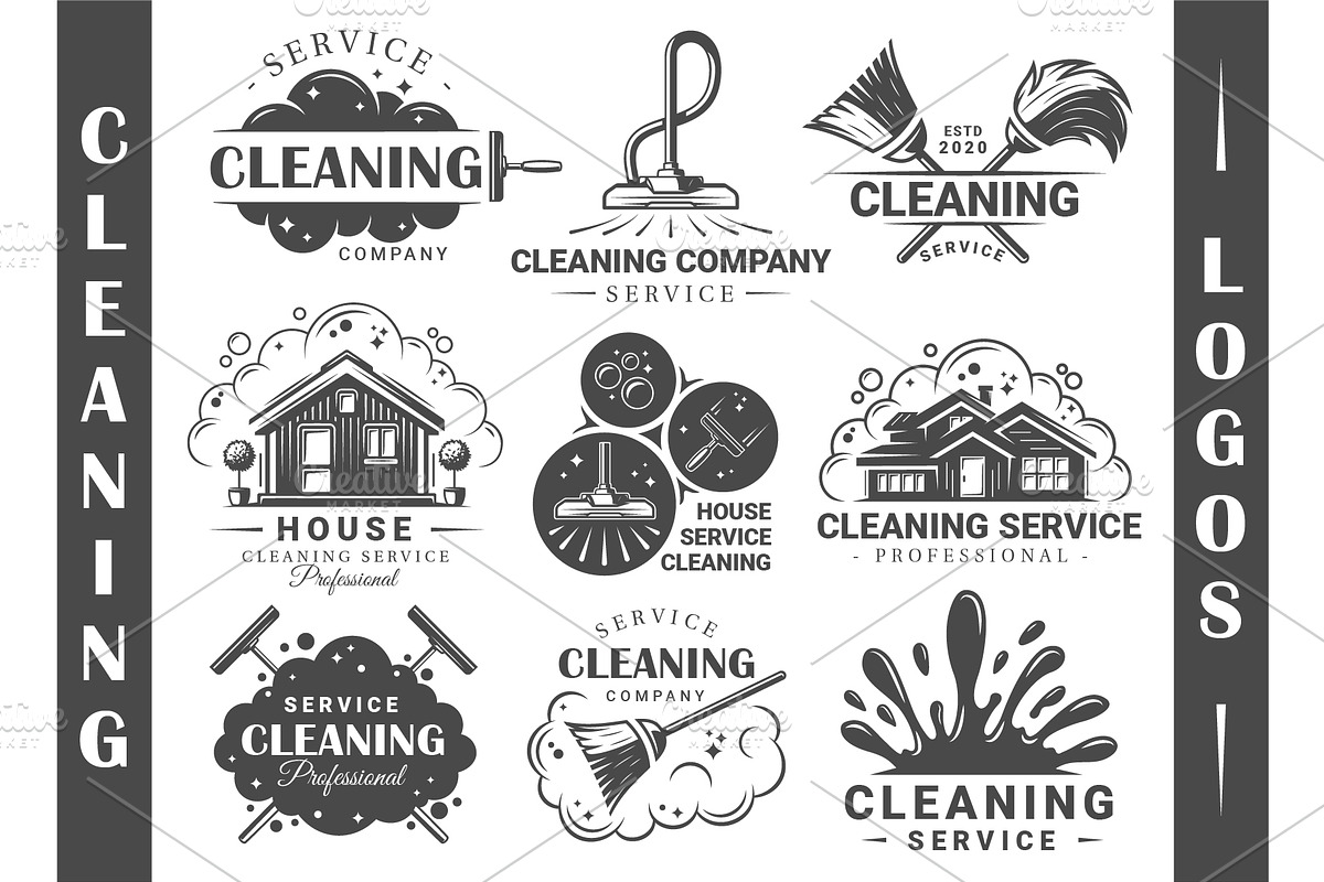 18 Cleaner Service Logos Templates, a Branding & Logo Template by Art Design (Photo 2 of 11)