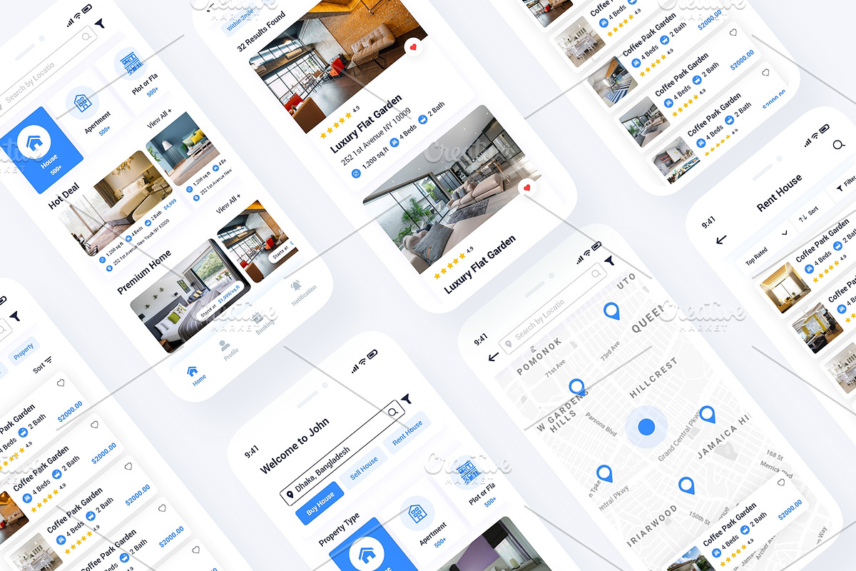 Real Estate Mobile App UI Template preview 4
