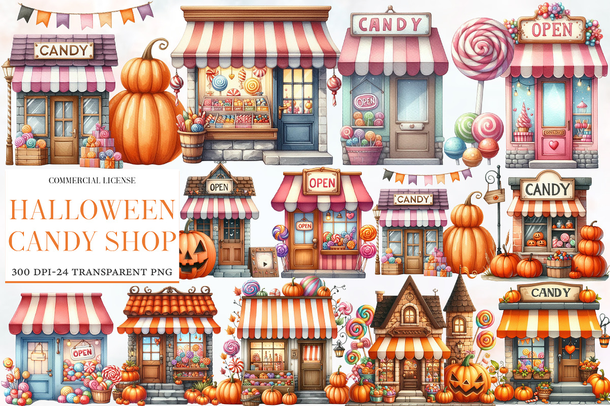 Halloween Candy Shop Clipart, an Illustration by Designworld (Photo 1 of 6)