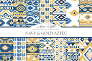 Navy & Gold Boho Seamless Patterns, a Pattern Graphic by Avenie Digital (Thumbnail 1 of 4)