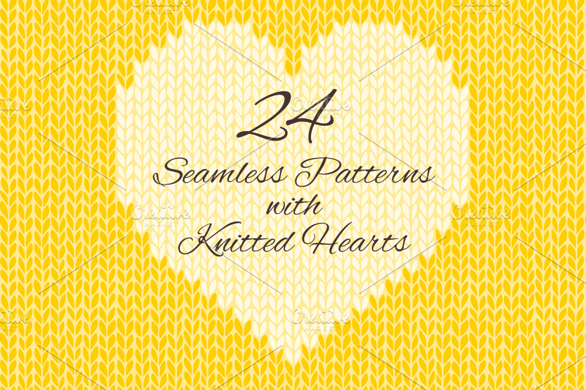 24 Knitted Hearts Seamless Patterns, a Pattern Graphic by IreneArt illustrations (Photo 1 of 5)