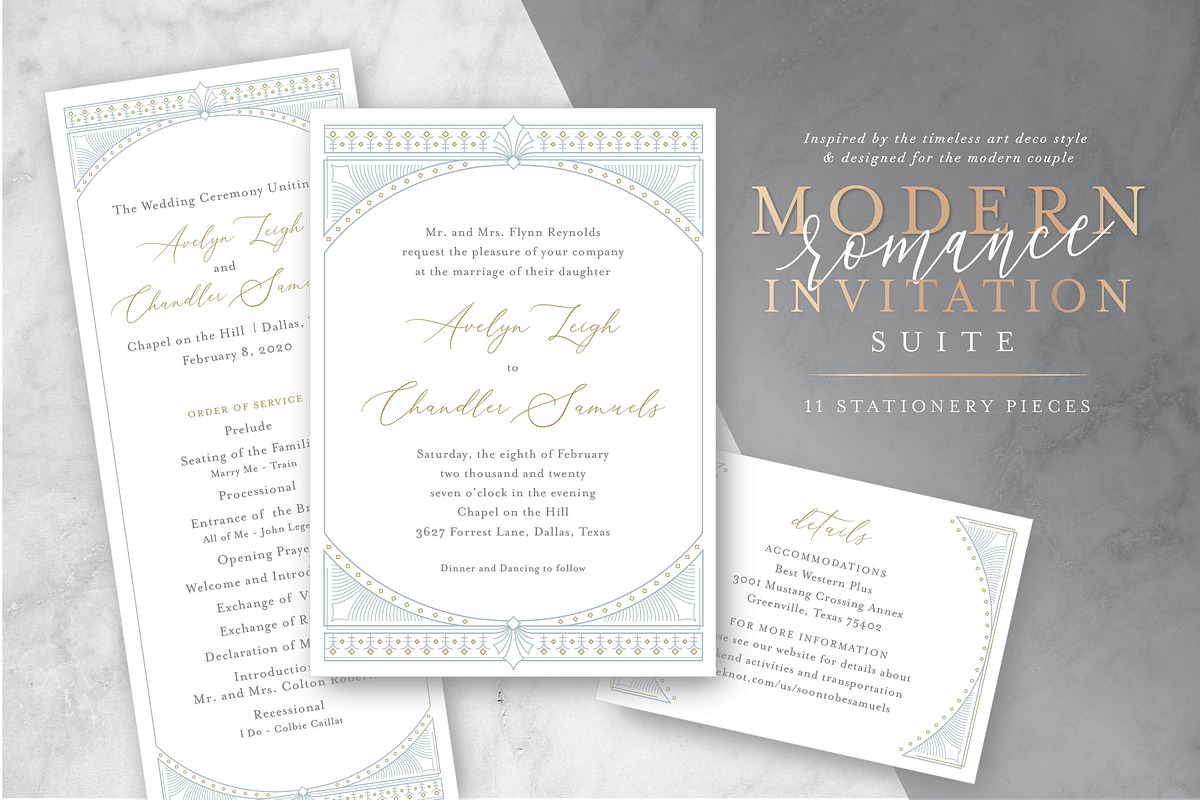Modern Romance Invitation Suite, an Invitation Template by StoryBird Design (Photo 1 of 6)