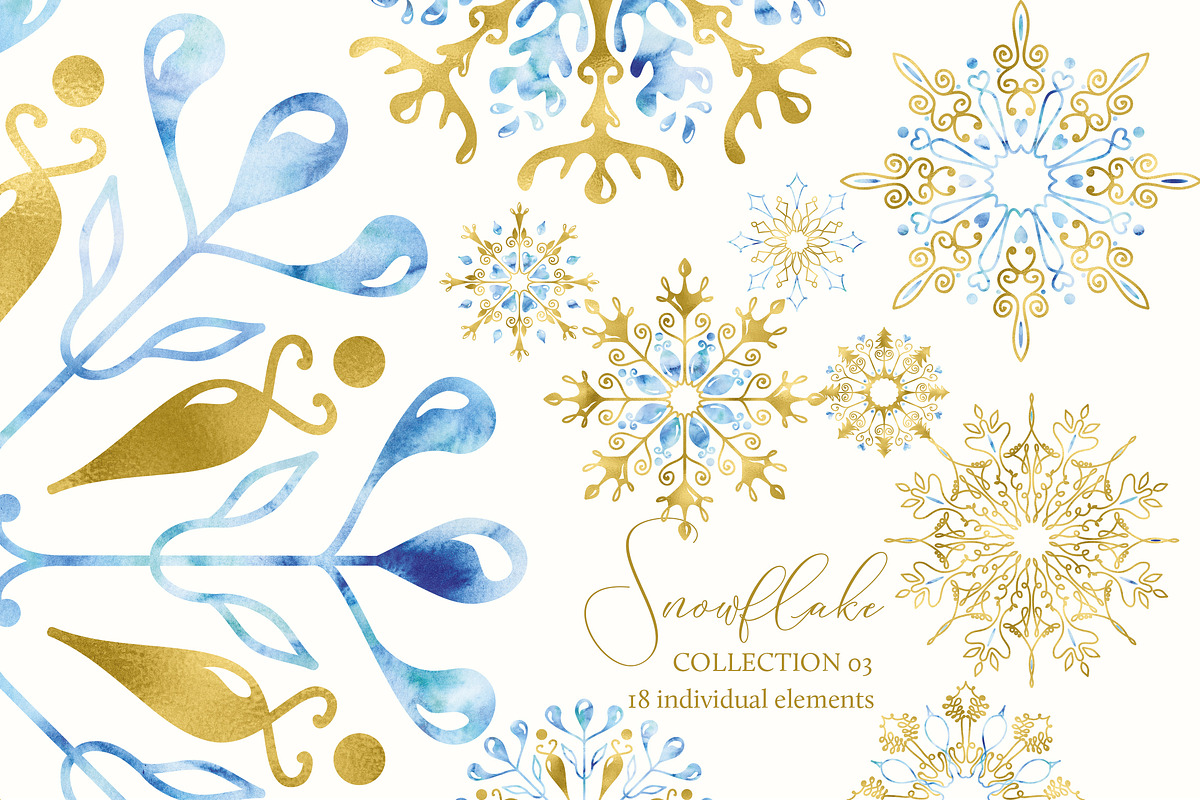 Snowflakes Clipart Collection 03, an Object Graphic by savanamm design (Photo 1 of 4)
