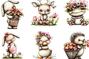 Whimsical Animals Spring Clipart, an Illustration by Designking (Thumbnail 4 of 5)