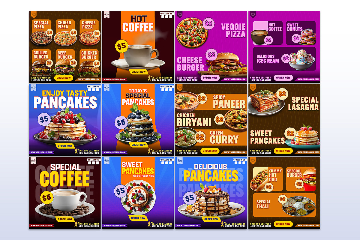Food Promo Social Media Bundle PSD, a Social Media Template by Allies Interactive (Photo 4 of 4)