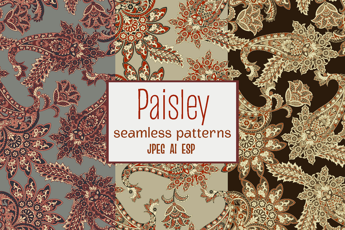 Paisley seamless fabric pattern, a Graphic by antalogiya (Photo 1 of 4)