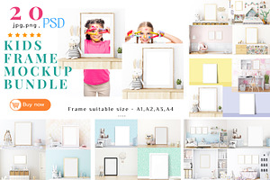Frame Mockup Kids Bundle - 22, a Print Template by Mockup Shop