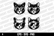 Logo of a cat wearing sunglasses, an Animal Illustration by Vectorhight (Thumbnail 3 of 3)