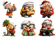 Whimsical Christmas Grandma Clipart, an Illustration by Daily.Designs (Thumbnail 2 of 5)