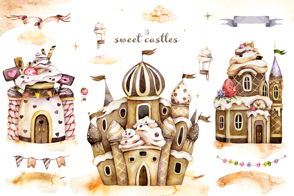 Sweet Dreams. Holiday watercolor set, a Decorative Illustration by Ann Art Houze (Photo 3 of 13)