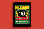Billiard Tournament Flyer Template, a Flyer Template by megarez (Thumbnail 1 of 3)