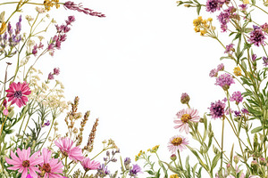Colorful wildflowers create a vibran, a Photo by Tanuart
