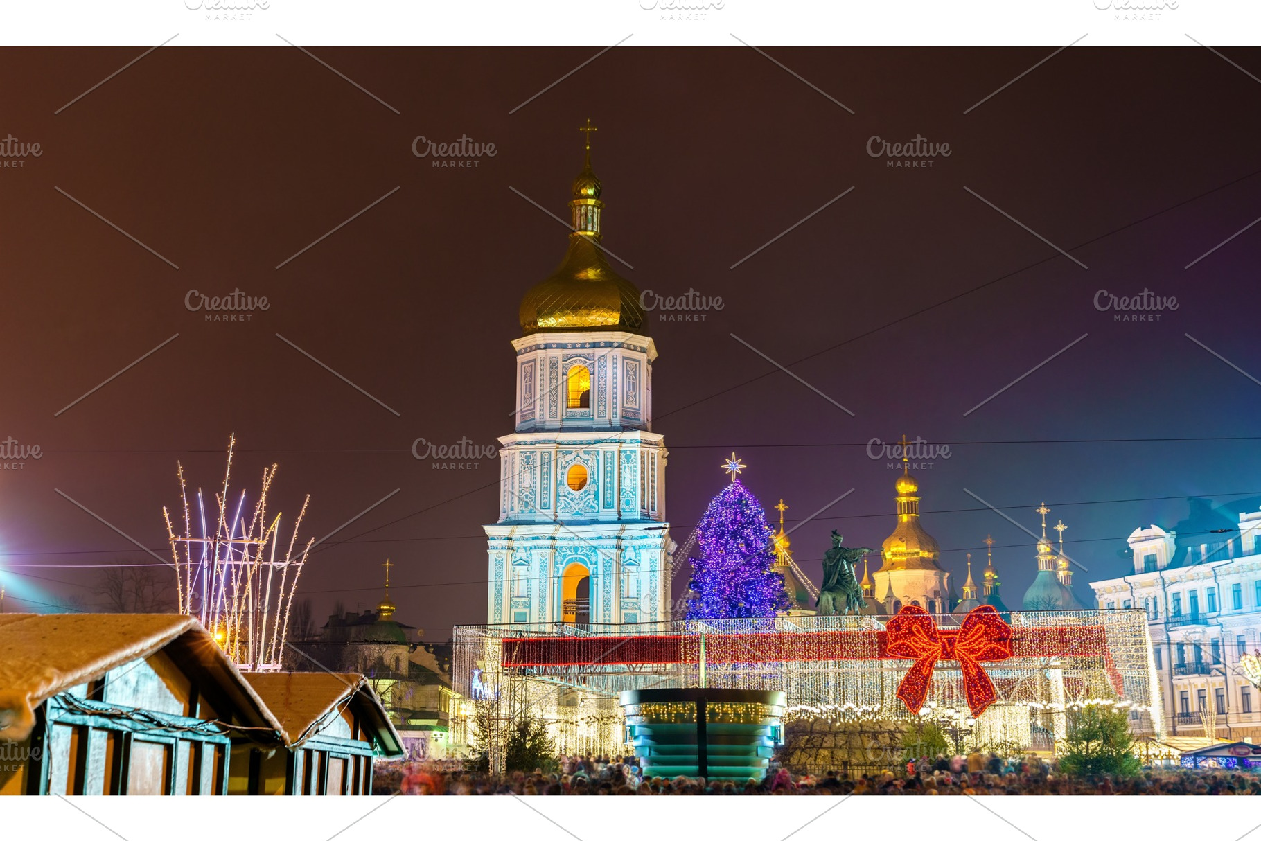 Christmas market and Saint Sophia Cathedral, a UNESCO world heritage, an Architecture Photo by Leonid Andronov