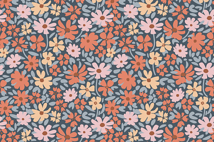 Ditsy red flowers, a Pattern Graphic by elyomys