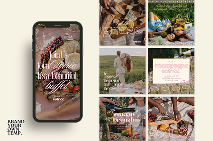 Soiree Instagram Canva Templates, a Social Media Template by BYOTstudios