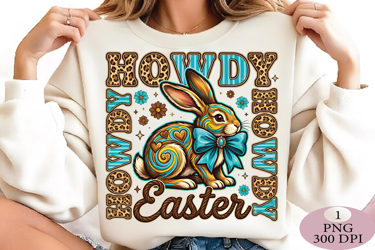 Cowgirl Easter Bunny PNG, an Illustration by Daily.Designs (Photo 2 of 5)