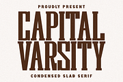 Capital Varsity - Condensed Slab, a Slab Serif Font by Pian45 Studio (Thumbnail 1 of 8)