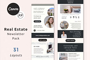 Real Estate Newsletter Template Pack, an Email Template by PittaFinePrint (Thumbnail 1 of 9)