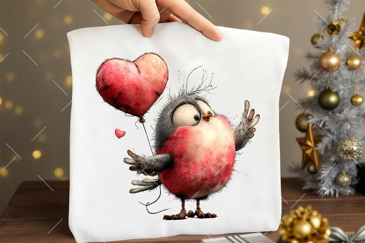 Quirky Valentine Birds Clipart, an Illustration by OK Design (Photo 6 of 6)