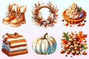Cozy Caramel & White Fall Clipart, a Graphic by CitraGraphics (Thumbnail 3 of 4)