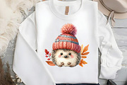 Autumn Cute Hedgehog Sublimation Cli, an Illustration by DreamCafeArt (Thumbnail 5 of 9)