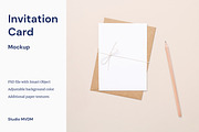 Invitation Card with Envelope Mockup, a Print Template by Studio MVDM (Thumbnail 1 of 8)