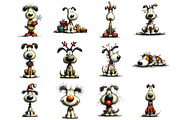 Whimsical Christmas Dog Clipart, an Illustration by Craft Nest (Thumbnail 5 of 10)