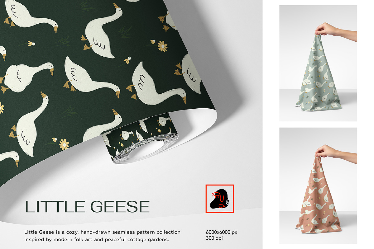Little Geese Seamless Patterns, a Pattern Graphic by Alona Savchuk (Photo 6 of 7)