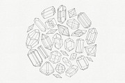 Mineralogy - 40 Vector Crystals, a Decorative Illustration by Helga Wigandt (Thumbnail 5 of 6)