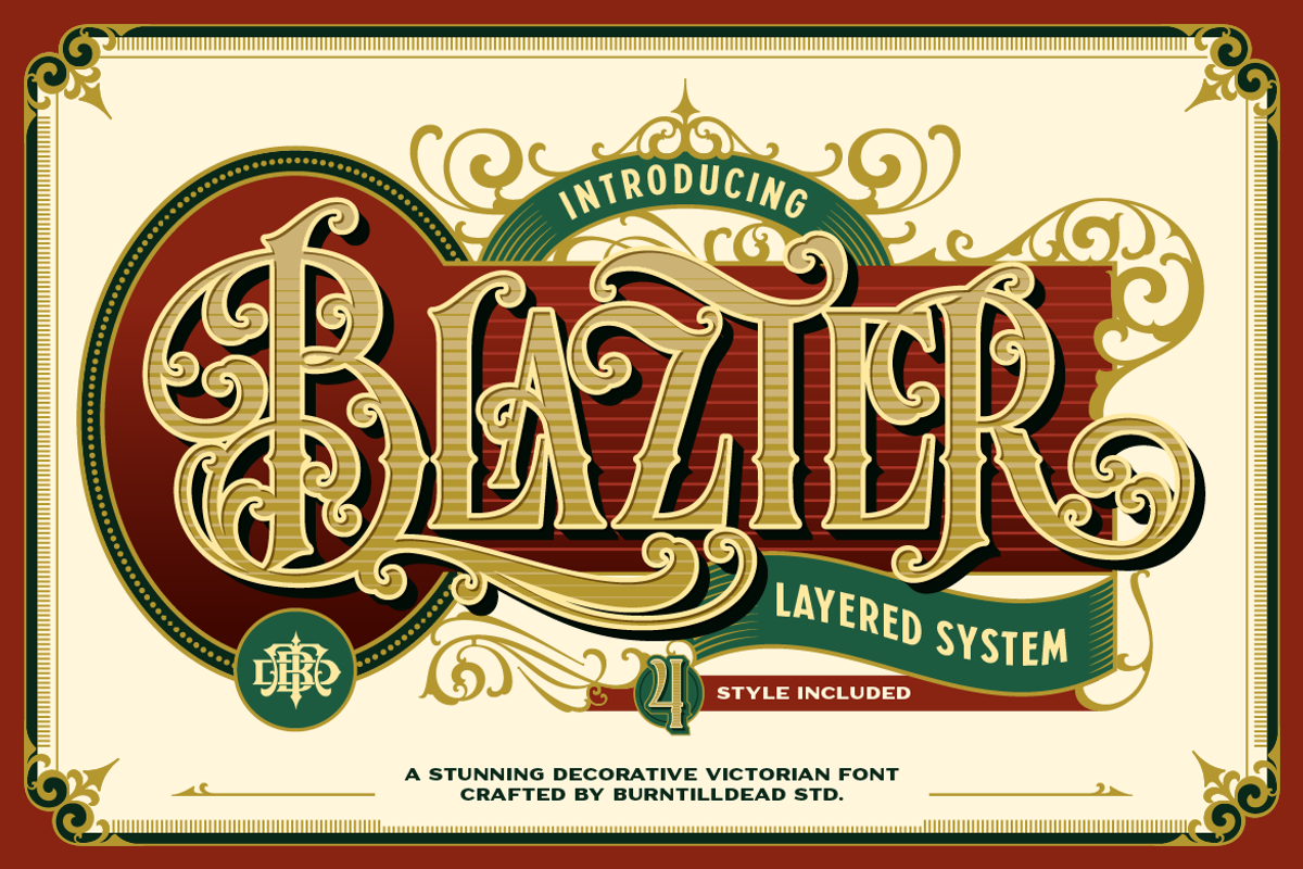 Blazter, a Serif Font by Burntilldead (Photo 1 of 11)