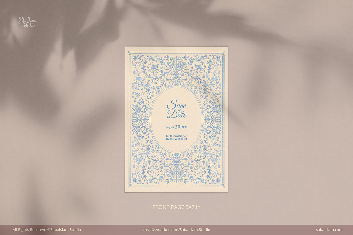 Rustic Whimsical Wedding Invitation, an Invitation Template by SabaIslam.Studio (Photo 6 of 7)
