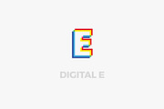Digital E lettermark, a Branding & Logo Template by MuzaInspires (Thumbnail 1 of 4)
