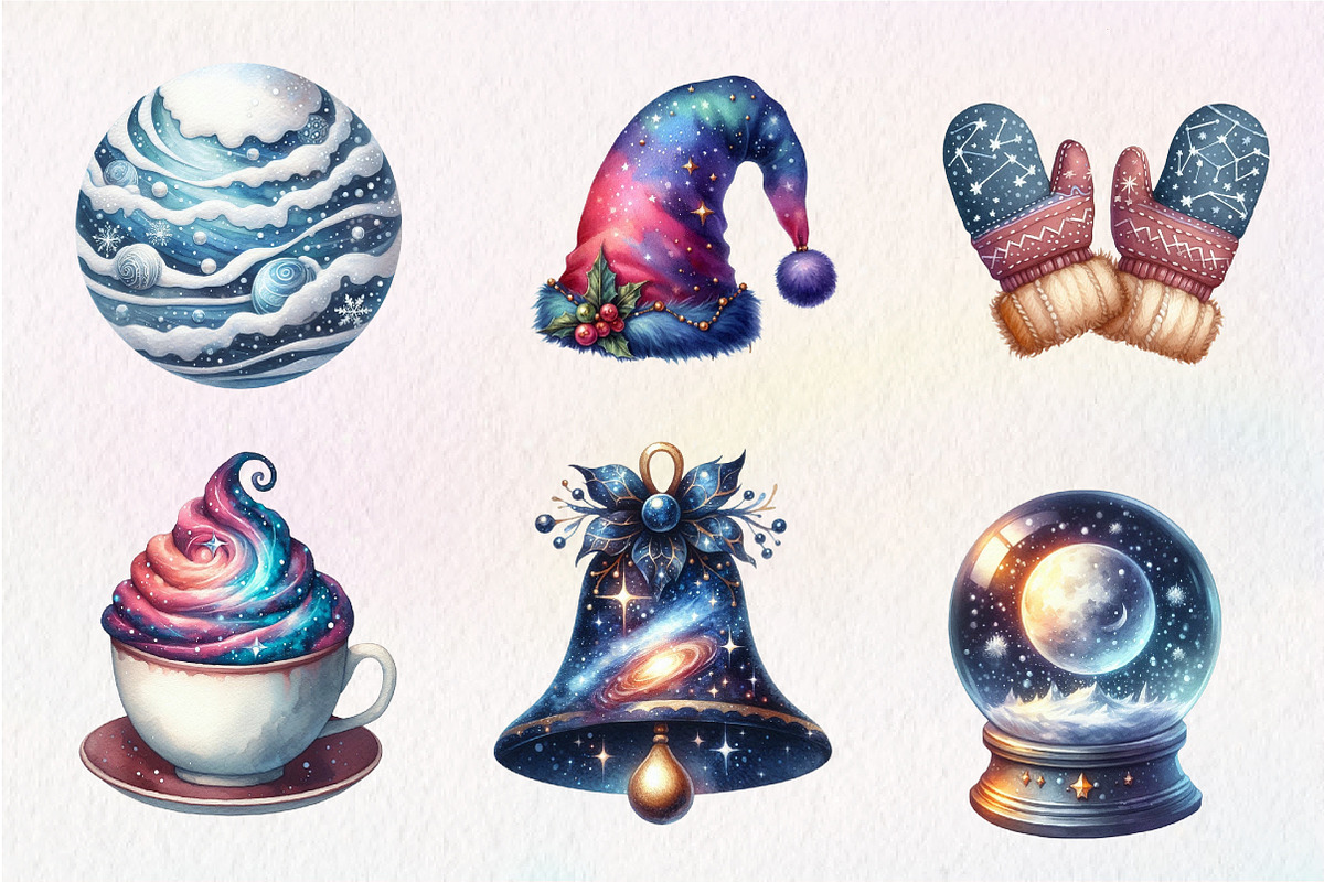 Celestial Christmas Clipart, an Illustration by CreationArt (Photo 5 of 5)