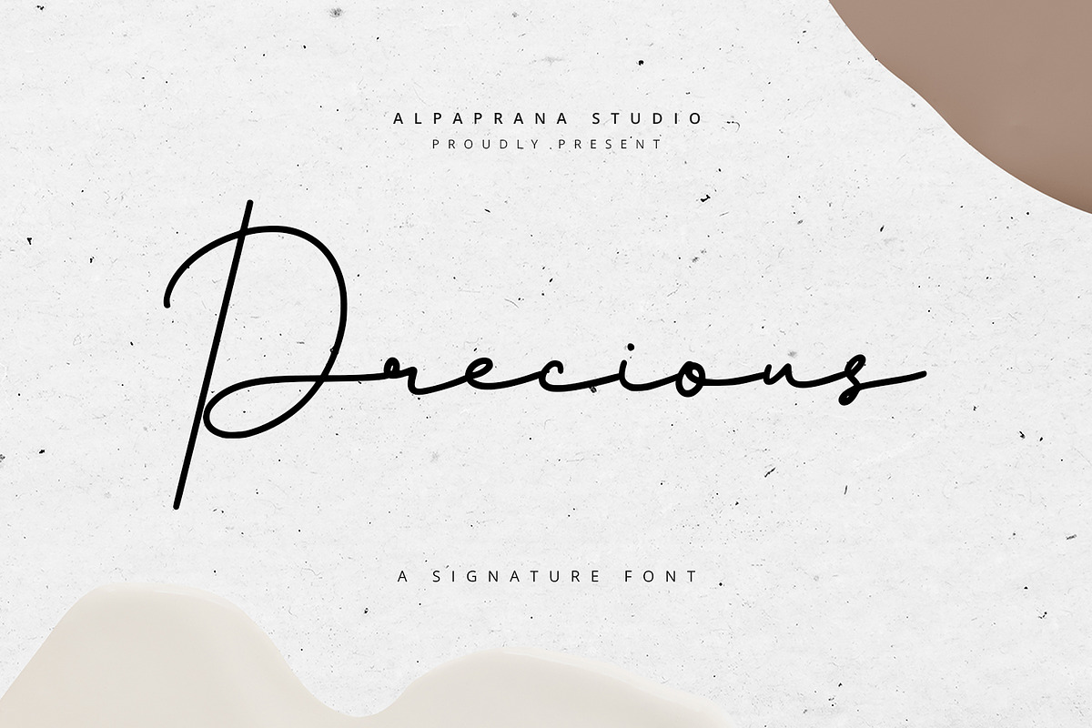 Precious - Signature Font, a Script Font by Alpaprana (Photo 1 of 12)