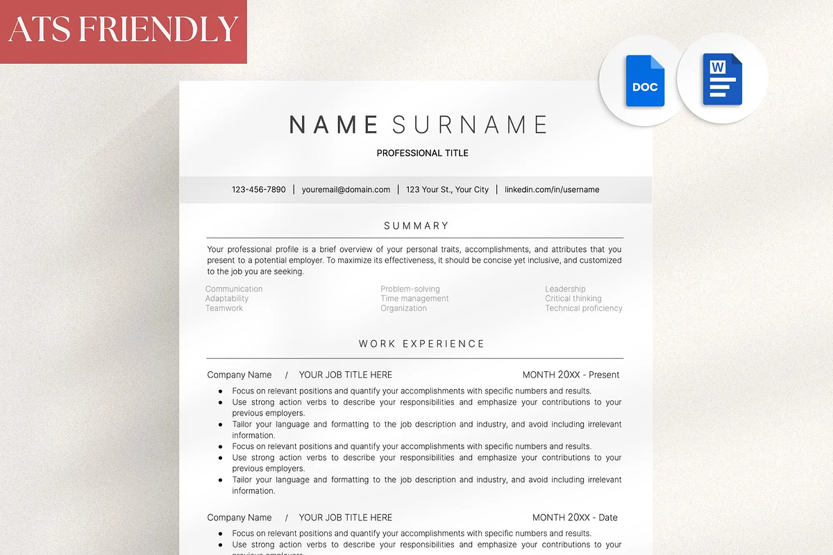 Cv Template Resume Google Docs, a Resume Template by OkiDocs Resume Templates (Photo 1 of 9)