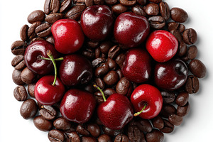 Juicy Cherries nestled in Roasted Co, a Photo by Pixeness Studio