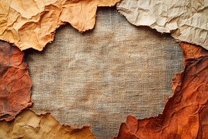 Aged burlap canvas framed by texture, a Photo by Pixeness Studio