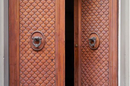 Old opened wooden door with bronze, an Architecture Photo by Oleksandr Berezko