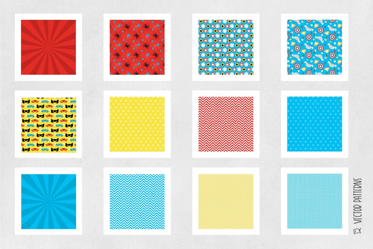 SUPERHERO BABY Pattern collection, a Pattern Graphic by PrettyPatterns