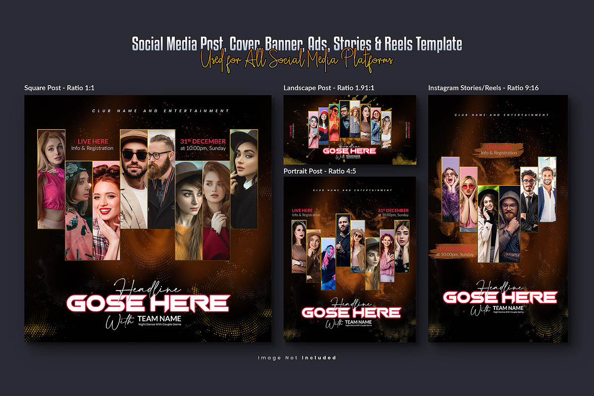 Photo Effect  Social Media Post Set, a Social Media Template by Creative_View (Photo 3 of 8)