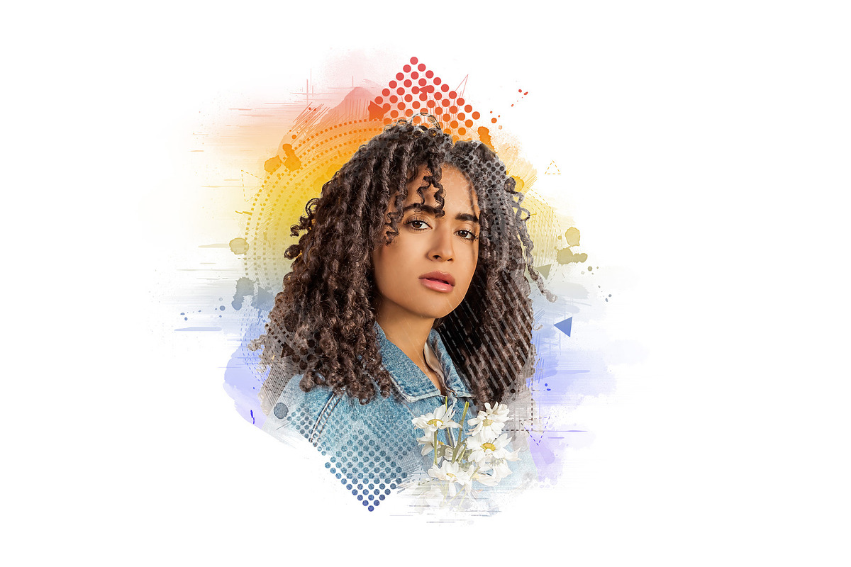 Geometric Portrait Photoshop Action, an Action Add-On by Photoshop Action (Photo 5 of 11)