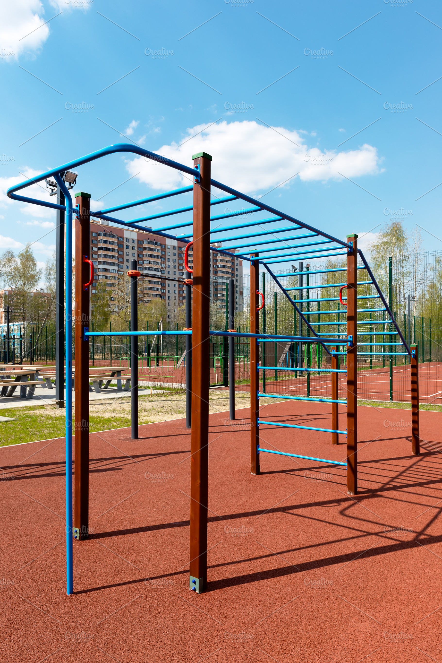 Outdoor gym for street workout, a Sports & Recreation Photo by FedotovAnatoly