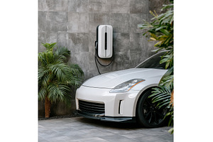 Charging an electric car at a, a Transportation Photo by ZinetroN